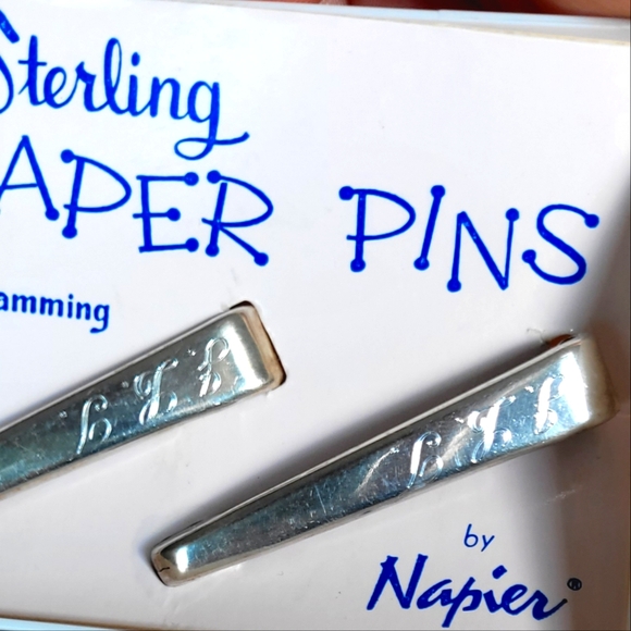 VTG-Sterling Diaper Pins For Monogramming By Napier In The Original Box-… - Picture 11 of 16